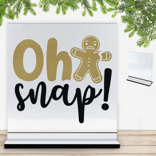 Funny Christmas - Oh snap! | Glasskilt inkl. fod med farvet overflade