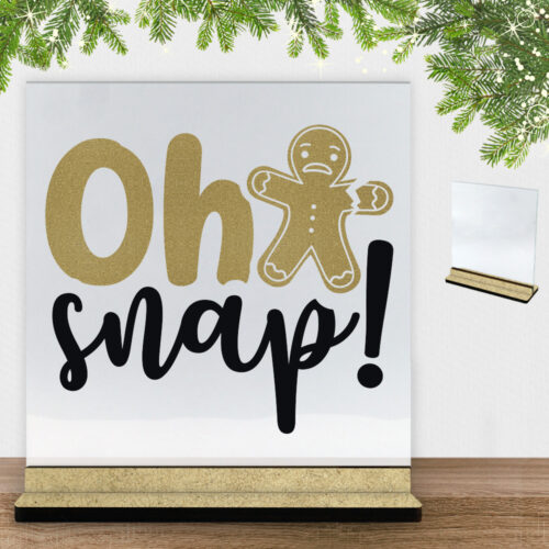 Funny Christmas - Oh snap! | Glasskilt inkl. fod (træfiber)