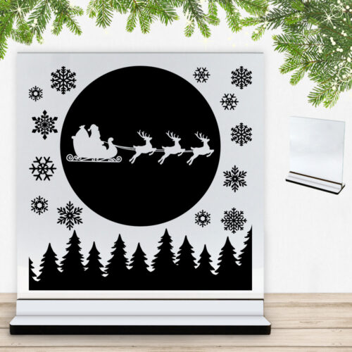 Ho Ho Ho Santa is coming tonight #1 | Glasskilt inkl. fod med farvet overflade