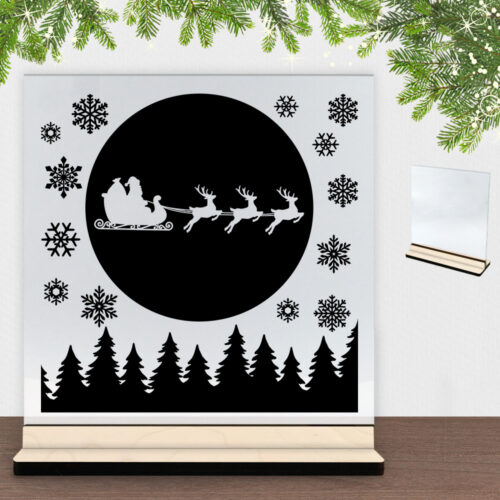 Ho Ho Ho Santa is coming tonight #1 | Glasskilt inkl. fod (poppel krydsfinér)