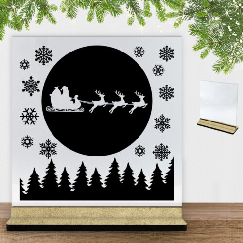 Ho Ho Ho Santa is coming tonight #1 | Glasskilt inkl. fod (træfiber)