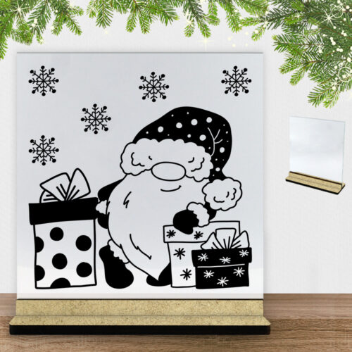 Super sød nissemand #4 | Glasskilt inkl. fod (træfiber)