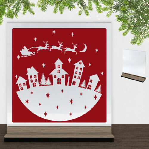 Julenat #2 | Glasskilt inkl. fod (træfinér)