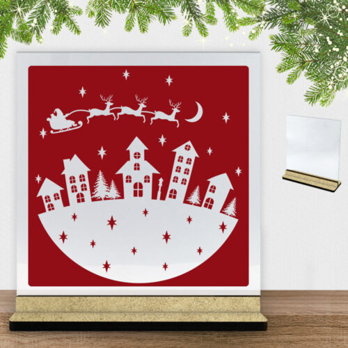 Julenat #2 | Glasskilt inkl. fod (træfiber)