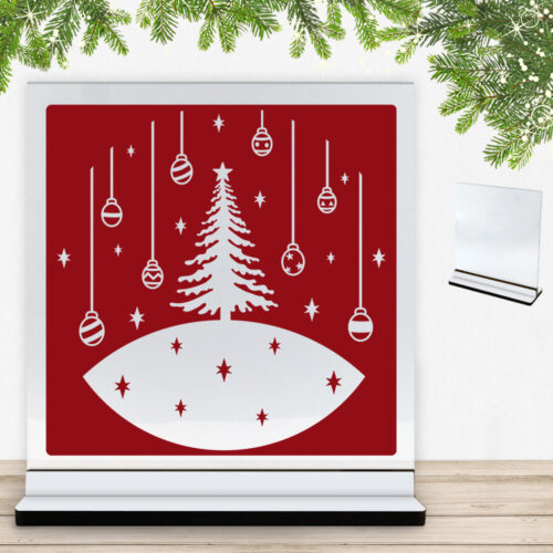 Julenat #3 | Glasskilt inkl. fod med farvet overflade