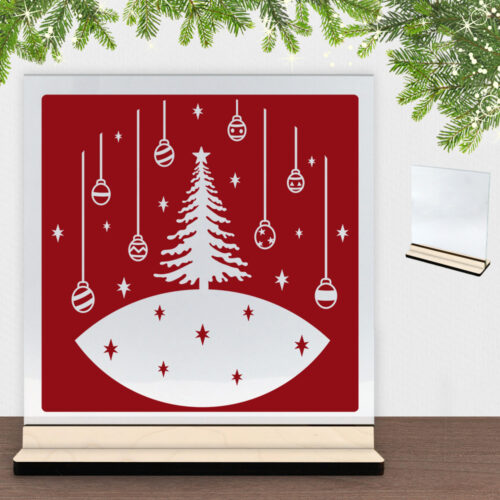 Julenat #3 | Glasskilt inkl. fod (poppel krydsfinér)