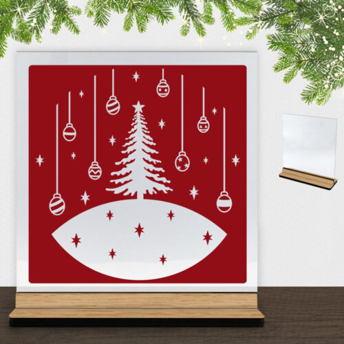 Julenat #3 | Glasskilt inkl. fod (træfinér)