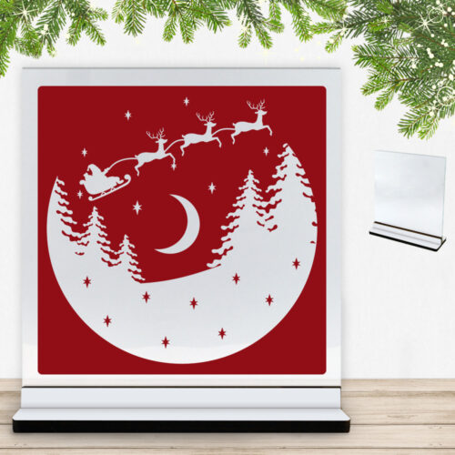 Julenat #5 | Glasskilt inkl. fod med farvet overflade