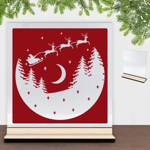 Julenat #5 | Glasskilt inkl. fod (poppel krydsfinér)