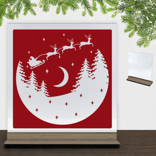 Julenat #5 | Glasskilt inkl. fod (træfinér)