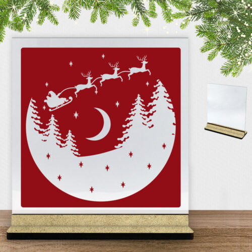 Julenat #5 | Glasskilt inkl. fod (træfiber)