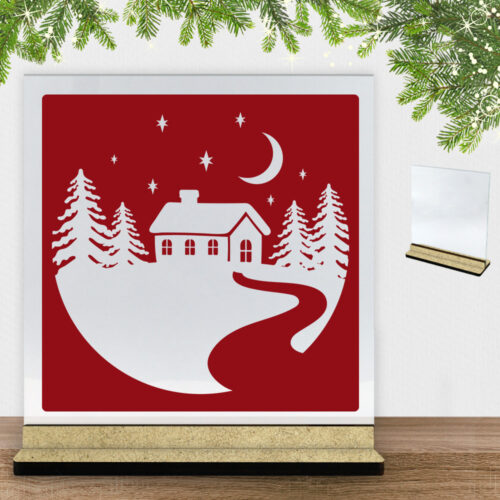Julenat #6 | Glasskilt inkl. fod (træfiber)
