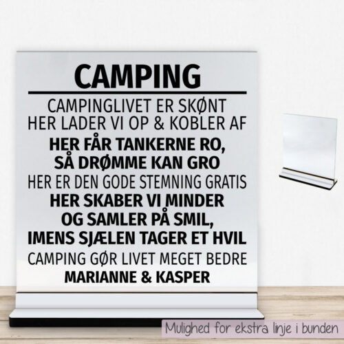 Camping #1 | Glasskilt inkl. fod med farvet overflade - Image 2
