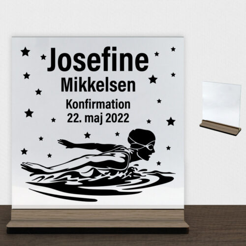 Konfirmation design 33 | Glasskilt inkl. fod (træfinér)
