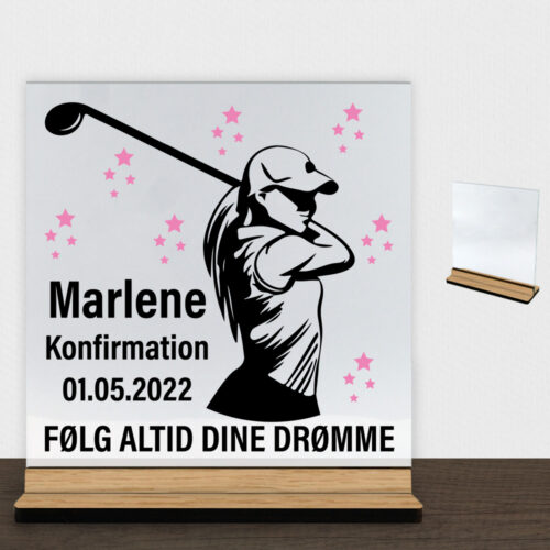 Konfirmation design 35 | Glasskilt inkl. fod (træfinér)