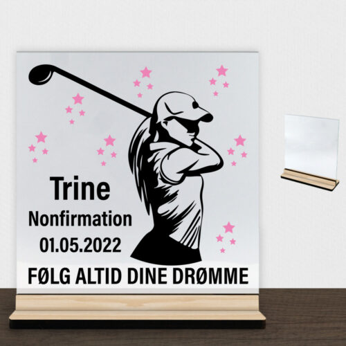 Nonfirmation design 27 | Glasskilt inkl. fod (træfinér)