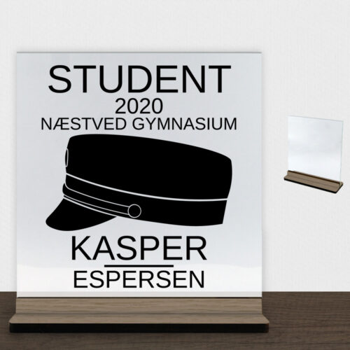 Student design 6 | Glasskilt inkl. fod (træfinér)