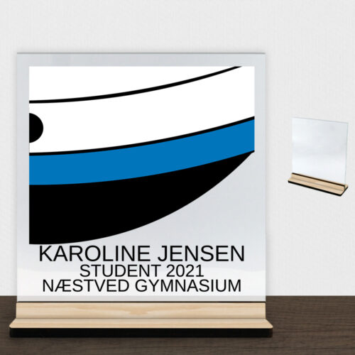 Student design 1 | Glasskilt inkl. fod (træfinér)