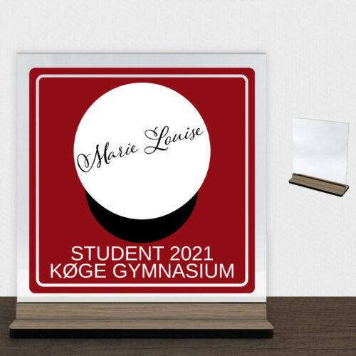 Student design 2 | Glasskilt inkl. fod (træfinér)