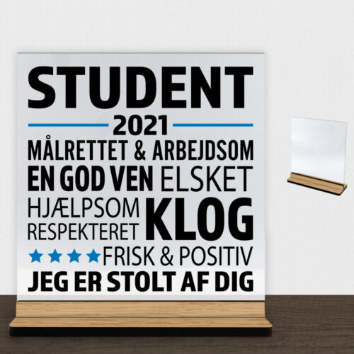 Student design 3 | Glasskilt inkl. fod (træfinér)