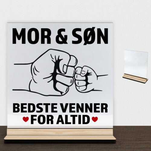 Alternative view of Bedste venner for altid - mor | Glasskilt inkl. fod (træfinér)