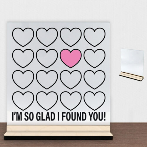 I'm so glad I found you | Glasskilt inkl. fod (poppel krydsfinér)