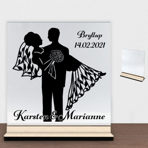 My love design 1 | Glasskilt inkl. fod (poppel krydsfinér)