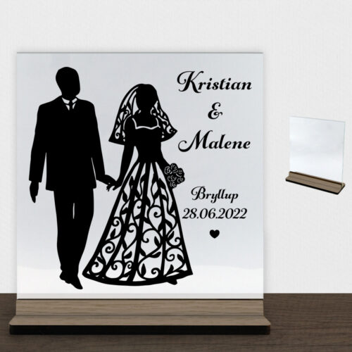 My love design 3 | Glasskilt inkl. fod (træfinér)