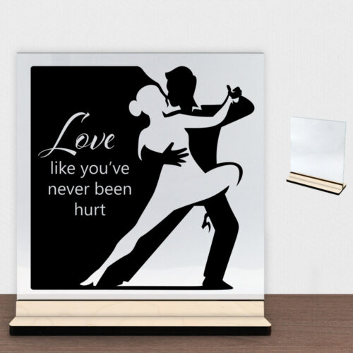 Dancing couple #2 | Glasskilt inkl. fod (poppel krydsfinér)