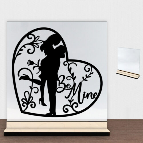 Be mine | Glasskilt inkl. fod (poppel krydsfinér)