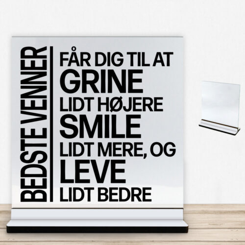 Bedste venner... | Glasskilt inkl. fod med farvet overflade