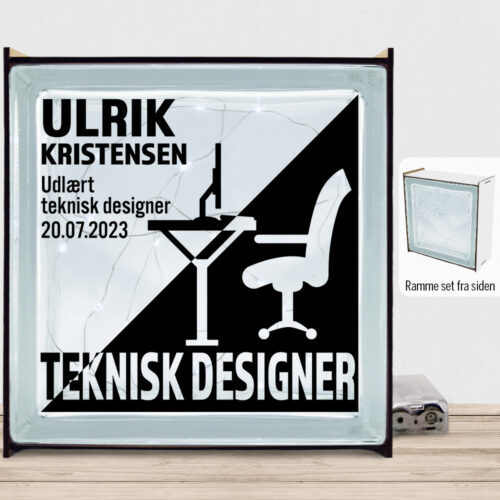 Udlært teknisk designer design 1 | Lyssten med ramme (farvet overflade)