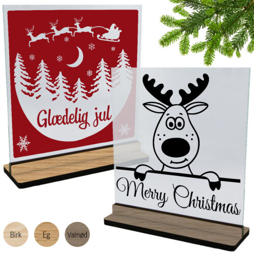 Jul | Glasskilte inkl. fod (træfinér)