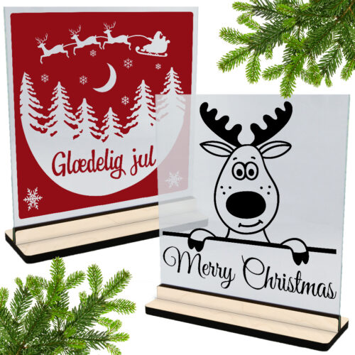 Jul | Glasskilte inkl. fod (poppel krydsfinér)