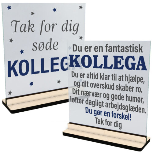Kollega | Glasskilte inkl. fod (poppel krydsfinér)
