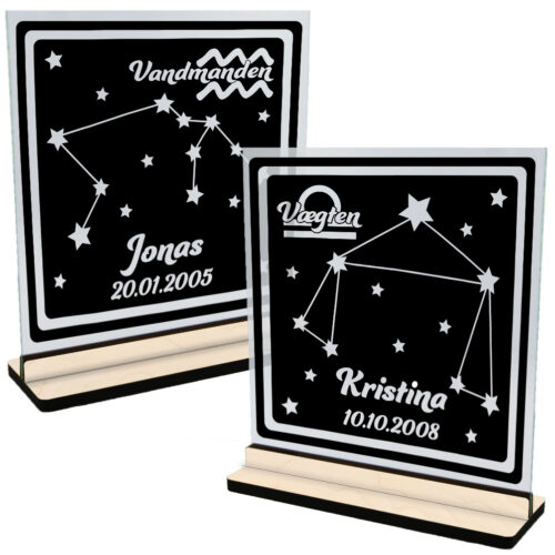 Look at the stars | Glasskilte-serie inkl fod (poppel krydsfinér)