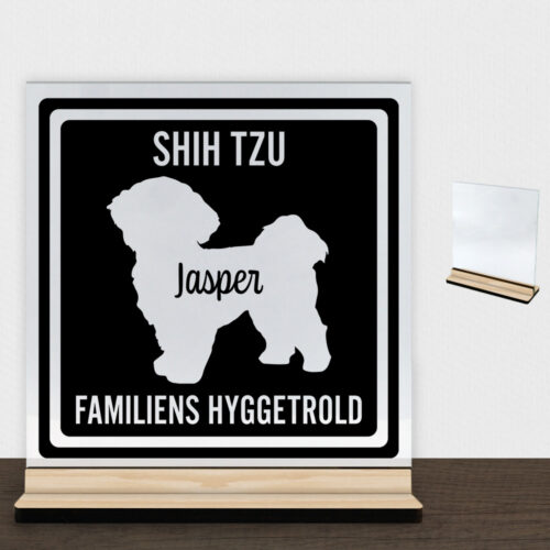 MyPets Shih Tzu #2 | Glasskilt inkl. fod (træfinér)