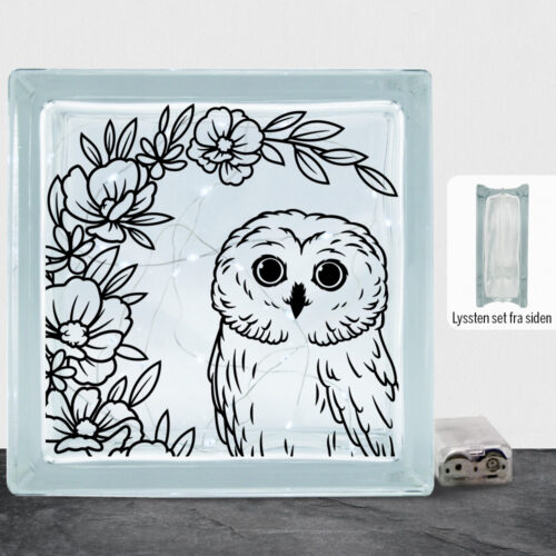 Ugle m. blomster design 1 | Lyssten