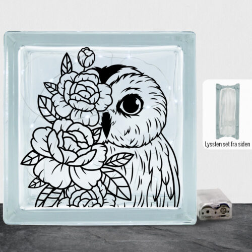 Ugle m. blomster design 2 | Lyssten