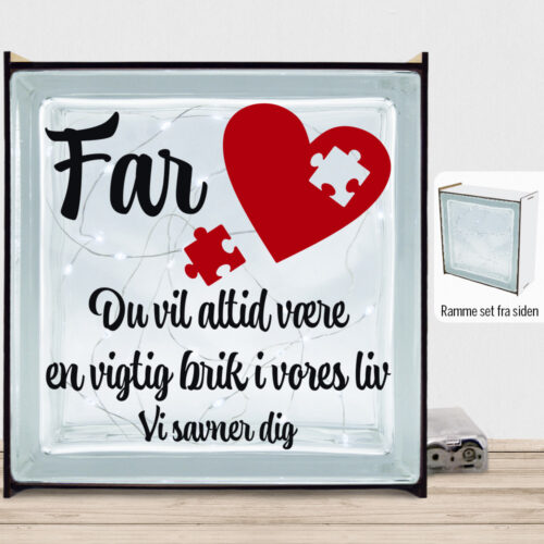 Far du vil altid være en vigtig brik | Lyssten med ramme (farvet overflade) - Image 2
