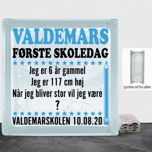 Min første skoledag m. stjerner | Lyssten