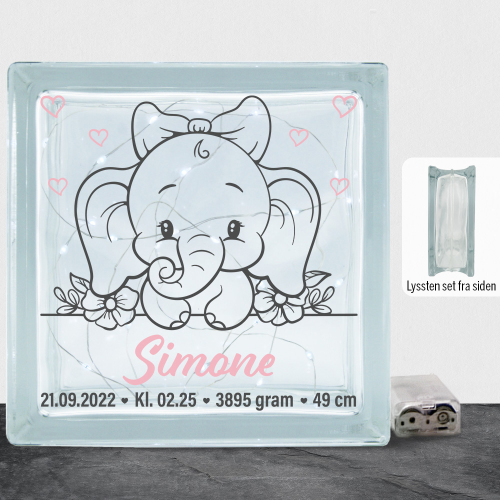 Den lille elefant #9 m. fødselsdata | Lyssten