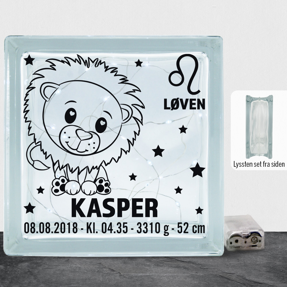 Stjernetegn design 2 - Løven | Lyssten