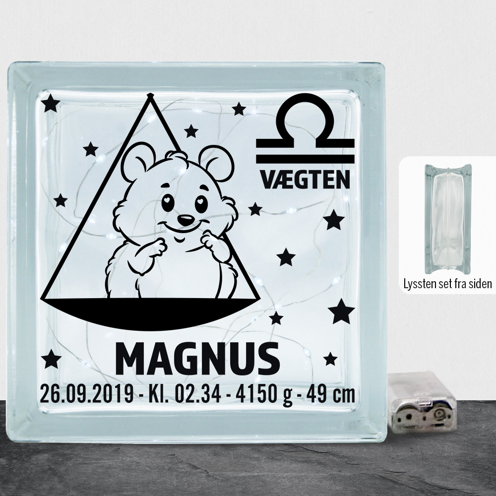 Stjernetegn design 2 - Vægten | Lyssten
