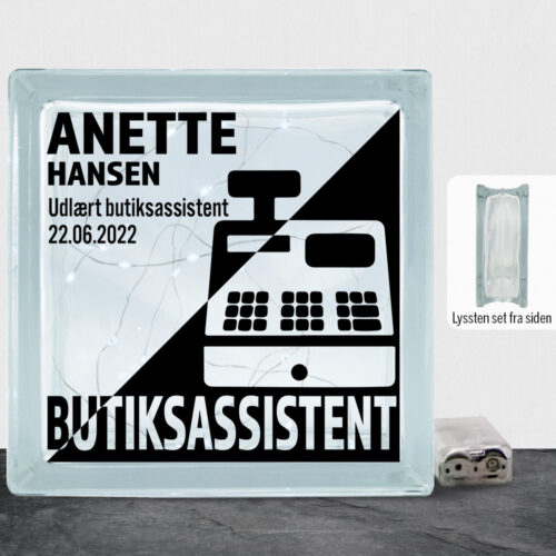 Udlært butiksassistent design 1 | Lyssten
