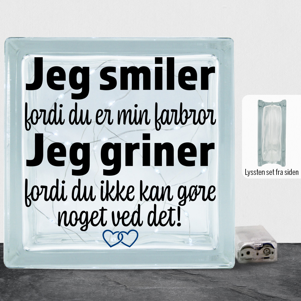 Jeg smiler fordi du er min farbror... | Lyssten