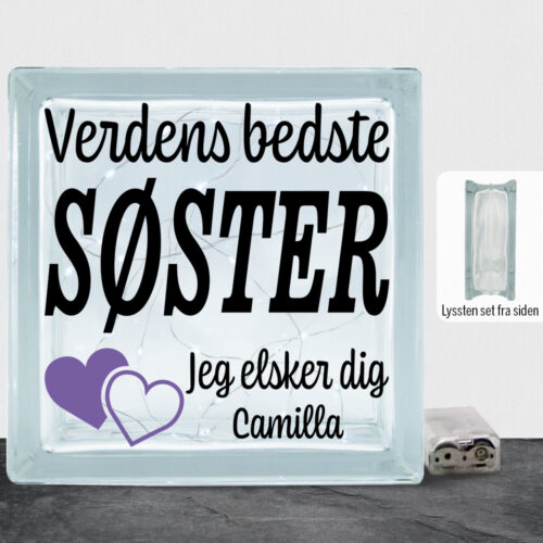 Verdens bedste søster... - design 2 | Lyssten