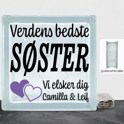Verdens bedste søster... - design 2 | Lyssten - Image 2