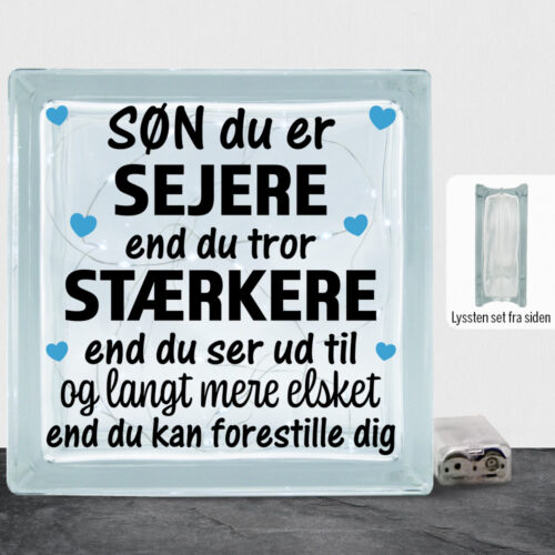 Søn du er sejere end du tror - design 1 | Lyssten