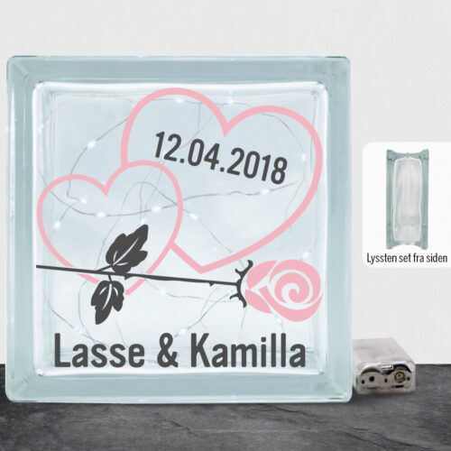 Hjerter m. rose design 2 | Lyssten